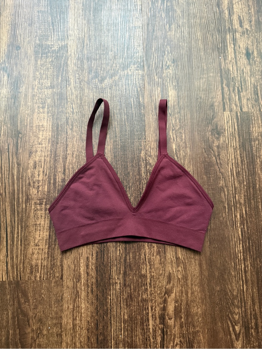 Bombas Women’s Burgundy Red Seamless Triangle Bralette - Size XS/S